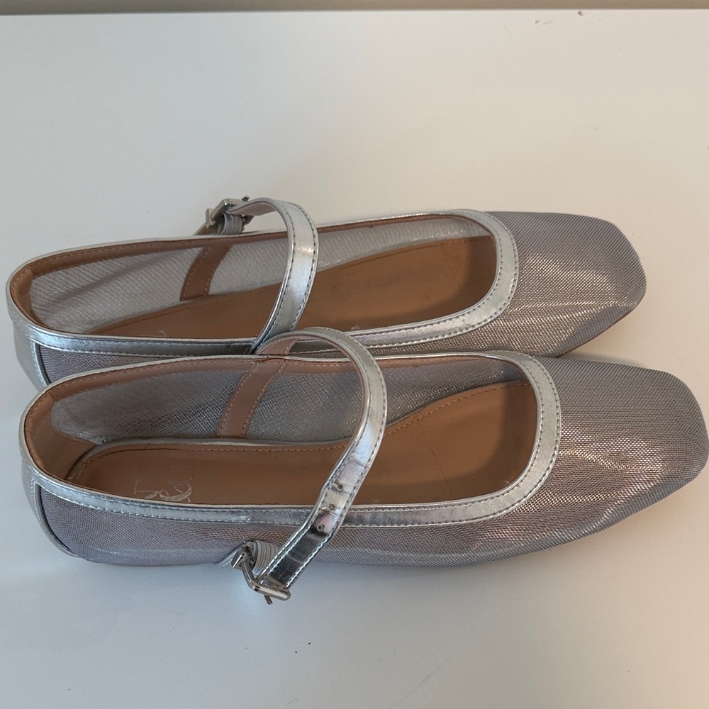 New York & Company Silver Mary Jane Flats - Picture 2 of 4